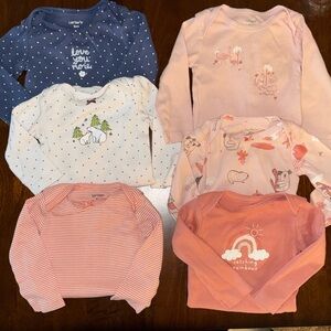 X6 EUC Baby Long Sleeved Bodysuits, 9 months